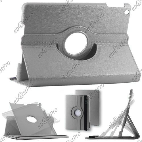 Ebeststar ® Housse Coque Etui Pu Cuir Rotatif Avec Support À Rotation 360° Pour Apple Ipad Air, Ipad 5, Ipad Air Wi-Fi, 3g, Couleur Gris + Film Protection D'écran