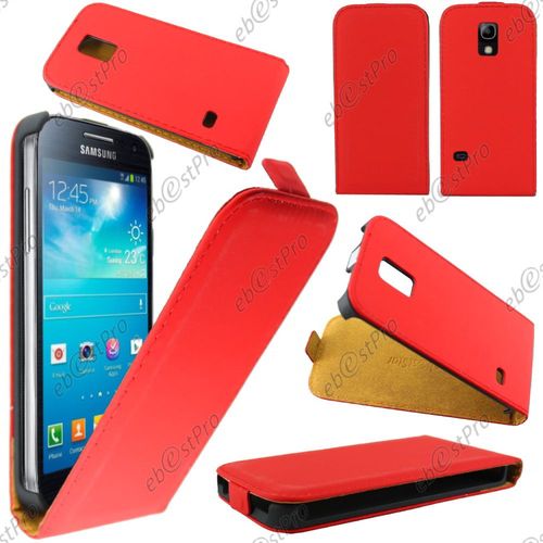 Ebeststar ® Housse Coque Etui En Pu Cuir À Rabat Ultra Fine (Slim Case) Pour Samsung Galaxy S5 Mini Sm-G800 G800f G800h, Couleur Rouge + Film Protection D'écran