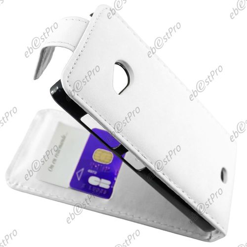 Ebeststar ® Housse Simili Cuir À Clapet Coque Etui Pour Microsoft Lumia 535, Couleur Blanc + Film Protection D'écran