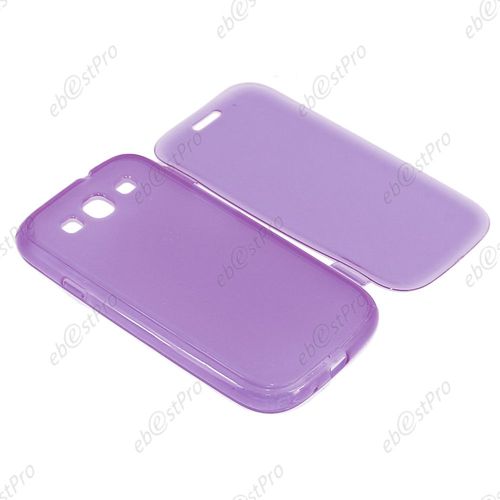 Ebeststar ®  Etui Portefeuille Rabattable Livre Housse Coque Silicone Gel Pour Samsung Galaxy S3 I9300 I9305, Couleur Violet + Film Protection D'écran