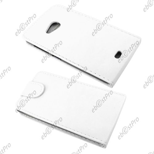 Ebeststar ® Coque Housse Etui Simili Cuir Rabattable Pour Microsoft Lumia 535, Couleur Blanc + Film Protection D'écran