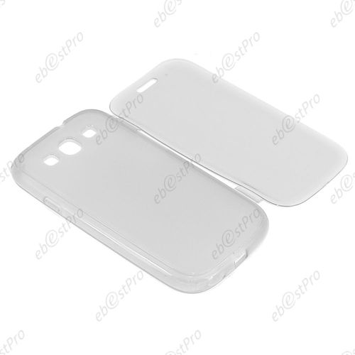 Ebeststar ®  Etui Portefeuille Rabattable Livre Housse Coque Silicone Gel Pour Samsung Galaxy S3 I9300 I9305, Couleur Transparent + Film Protection D'écran