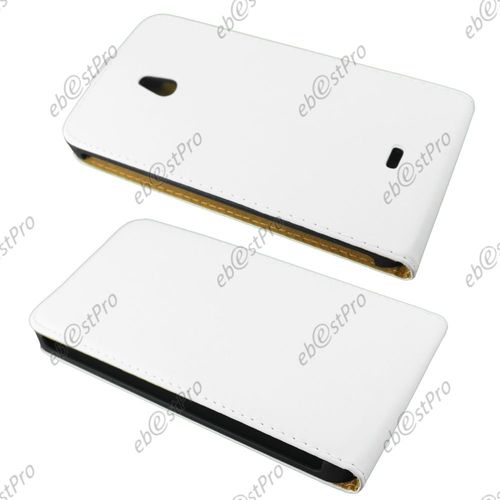 Ebeststar ® Etui Pu Cuir Rabattable Housse Coque Ultra Slim Pour Nokia Lumia 1320, Couleur Blanc + Film Protection D'écran