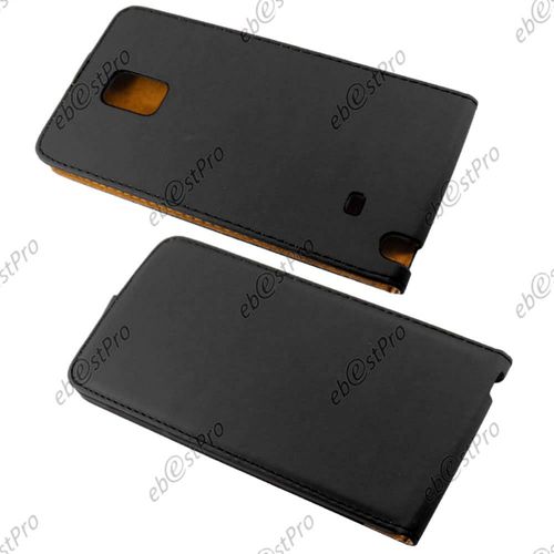 Ebeststar ® Etui Pu Cuir Rabattable Housse Coque Ultra Slim Pour Samsung Galaxy Note Edge, Couleur Noir + Film Protection D'écran