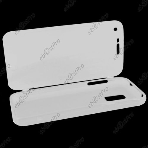 Ebeststar ®  Etui Portefeuille Rabattable Livre Housse Coque Silicone Gel Pour Samsung Galaxy S5 Mini Sm-G800 G800f G800h, Couleur Transparent + Film Protection D'écran