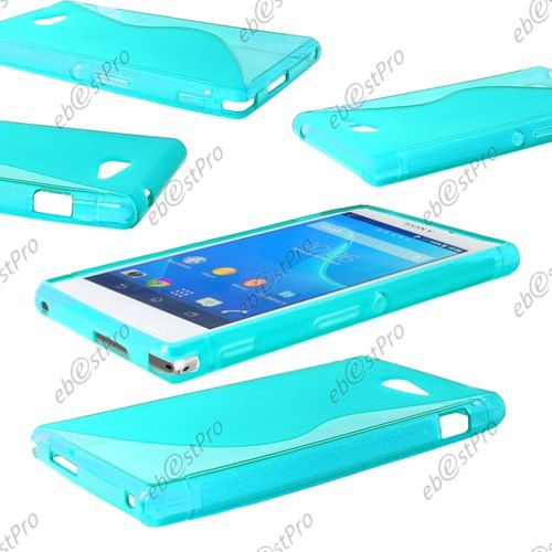 Ebeststar ® Etui Housse Coque S-Line Silicone Protection En Gel Pour Sony Xperia M2 D2302 D2303, Couleur Bleu + Film Protection D'écran