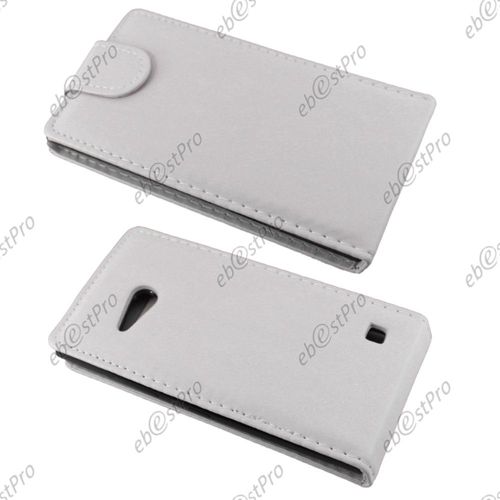 Ebeststar ® Coque Housse Etui Simili Cuir Rabattable Pour Nokia Lumia 735 730 Dual, Couleur Blanc + Film Protection D'écran