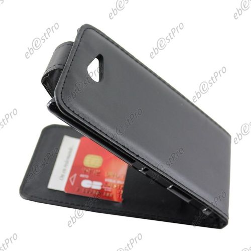 Ebeststar ® Housse Simili Cuir À Clapet Coque Etui Pour Sony Xperia M2 D2302 D2303, Couleur Noir + Film Protection D'écran