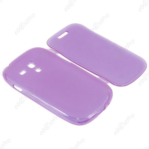 Ebeststar ®  Etui Portefeuille Rabattable Livre Housse Coque Silicone Gel Pour Samsung Galaxy S3 Mini Gt-I8190, I8190n, Couleur Violet + Film Protection D'écran