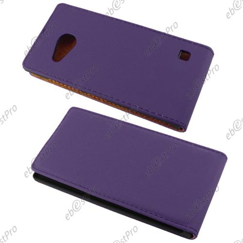Ebeststar ® Etui Pu Cuir Rabattable Housse Coque Ultra Slim Pour Nokia Lumia 735 730 Dual, Couleur Violet + Film Protection D'écran