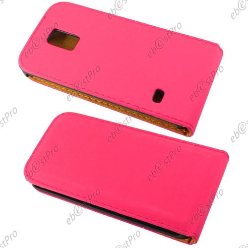 Ebeststar ® Etui Pu Cuir Rabattable Housse Coque Ultra Slim Pour Samsung Galaxy S5 Mini Sm-G800 G800f G800h, Couleur Rose + Film Protection D'écran