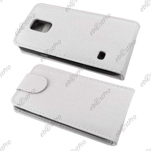Ebeststar ® Coque Housse Etui Simili Cuir Rabattable Pour Samsung Galaxy S5 Mini Sm-G800 G800f G800h, Couleur Blanc + Film Protection D'écran