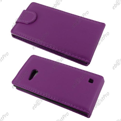 Ebeststar ® Coque Housse Etui Simili Cuir Rabattable Pour Nokia Lumia 735 730 Dual, Couleur Violet + Film Protection D'écran