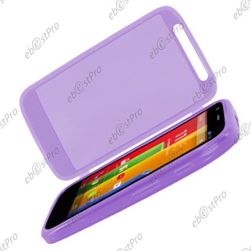 Ebeststar ®  Etui Portefeuille Rabattable Livre Housse Coque Silicone Gel Pour Motorola Moto G, Xt1032, Couleur Violet + Film Protection D'écran