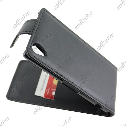 Ebeststar ® Housse Simili Cuir À Clapet Coque Etui Pour Sony Xperia Z2 D6502, D6503, D6543, Couleur Noir + Film Protection D'écran