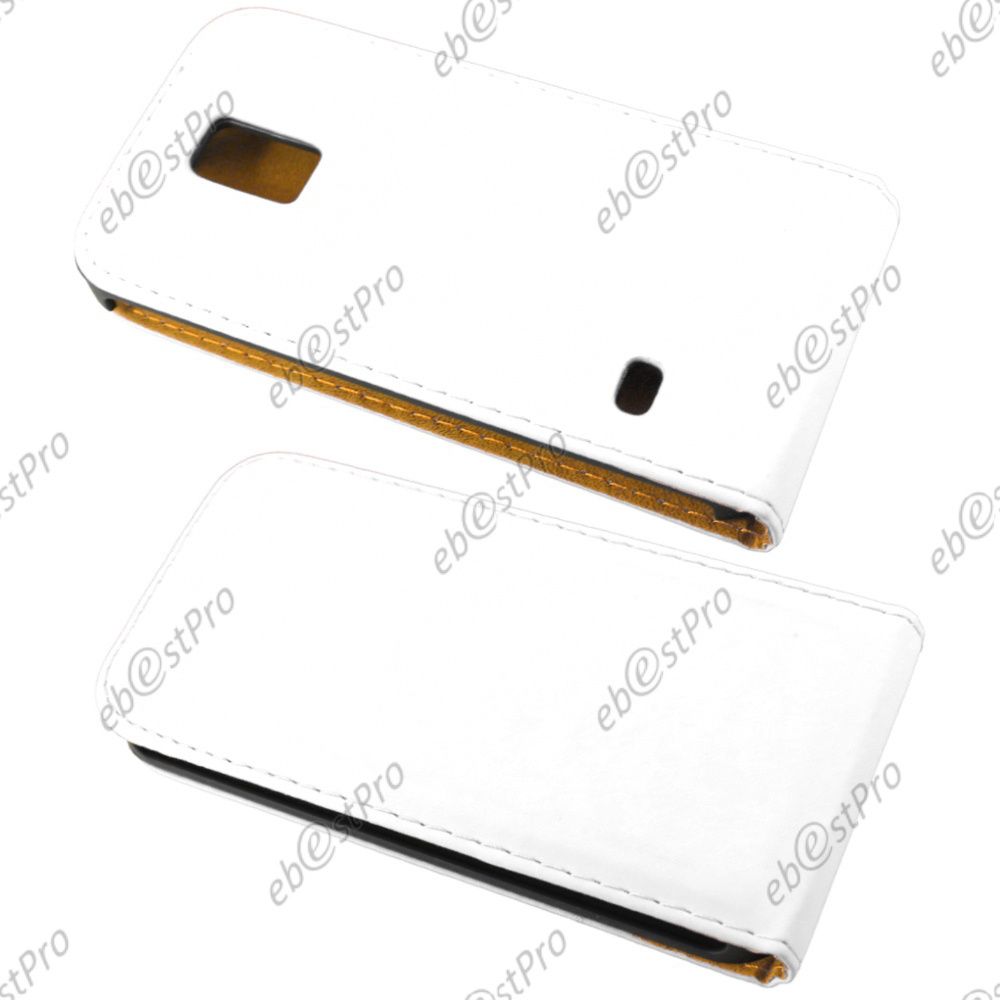 Ebeststar ® Etui Pu Cuir Rabattable Housse Coque Ultra Slim Pour Samsung Galaxy S5 Mini Sm-G800 G800f G800h, Couleur Blanc + Film Protection D'écran