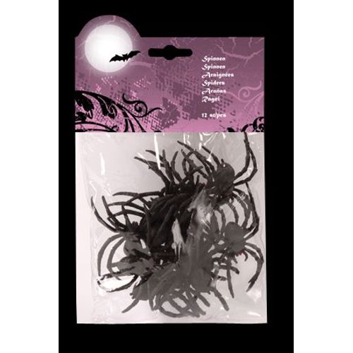 Araignées Plastique (Lot De 12) - Noir Le Geant De La Fete