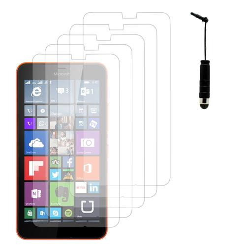 Microsoft Nokia Lumia 640 Xl/ 640 Xl Lte Dual Sim: Lot / Pack De 5x Films De Protection D'écran Clear Transparent + 1 Mini Stylet Tactile