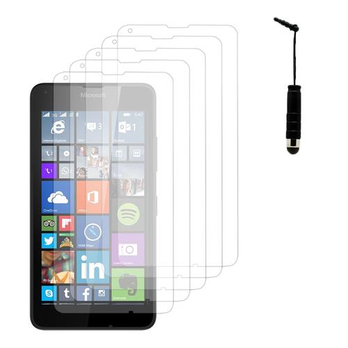 Lot / Pack De 5 Films Pour Microsoft Nokia Lumia 640 Lte 5.0" Protection D'écran Clear Transparent + Mini Stylet