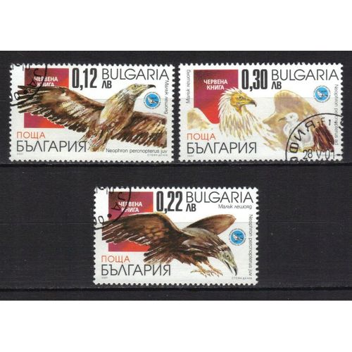 Bulgarie 2001 : Oiseaux Divers - Série De 3 Timbres Oblitérés