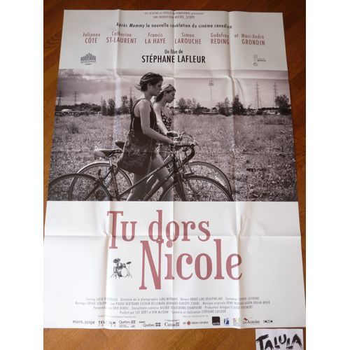 Tu Dors Nicole ? De Stéphane Lafleur Avec Julianne Côté, Catherine St-Laurent  - Affiche Originale Du Film Format 120 Cm X 160 Cm