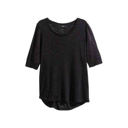 Top Jersey Noir Maille Fine - H&m - T. L - Neuf