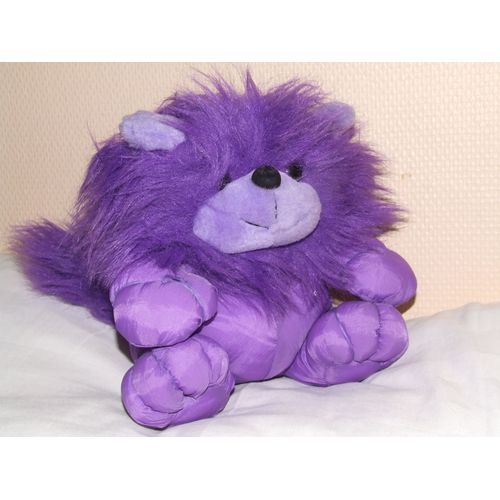 Lion Puffalump Doudou Violet Mauve Silvertoys Peluche De 25 Cm Assis