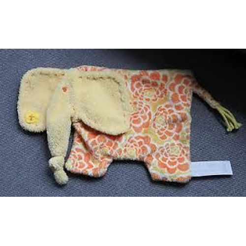 Doudou Éléphant Plat  Jaune Orange Happy Horse