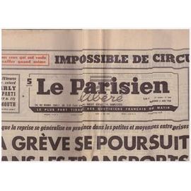 Le Parisien Libéré N°7389 Du 05 06 1968 Paris Paralysé...