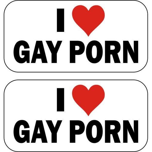 Set 2x autocollant sticker i love gay porn macbook laptop voiture ...