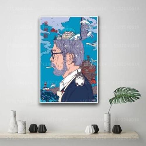 Affiche dessin anim¿¿ Ghibli sur toile plaka d¿¿corative,mpression murale Poster pour salon chambre ¿¿ coucher d¿¿cor sans cadre(40*50cm)