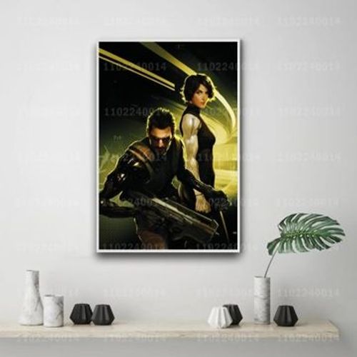 Affiche du jeu de la r¿¿volution humaine Deus Ex sur toile,mpression murale Poster pour salon chambre ¿¿ coucher d¿¿cor sans cadre(40*50cm)