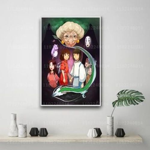 Affiche d¿¿corative sur toile dessin anim¿¿ Manga chihiro,mpression murale Poster pour salon chambre ¿¿ coucher d¿¿cor sans cadre(40*50cm)