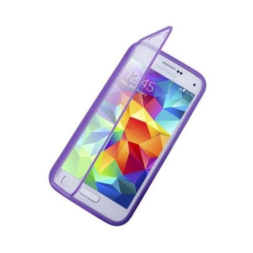 Etui Horizontal Frosted Housse Silicone De Protection Pour Samsung Galaxy S5 Mini Coloris Mauve