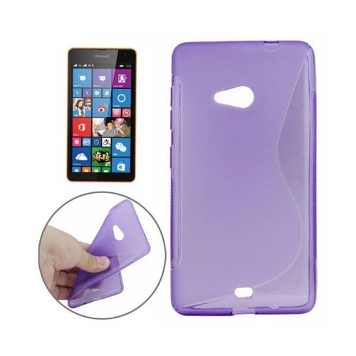 S Line Anti-Slip Frosted Tpu Coque Pour Microsoft Lumia 535 Violet