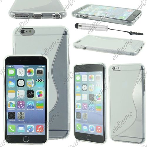 Ebeststar ® Housse Etui Coque Silicone Gel Motif S-Line Protection Souple Pour Apple Iphone 6 Plus Écran 5,5", Couleur Transparent + Mini Stylet + Film Protection D'écran
