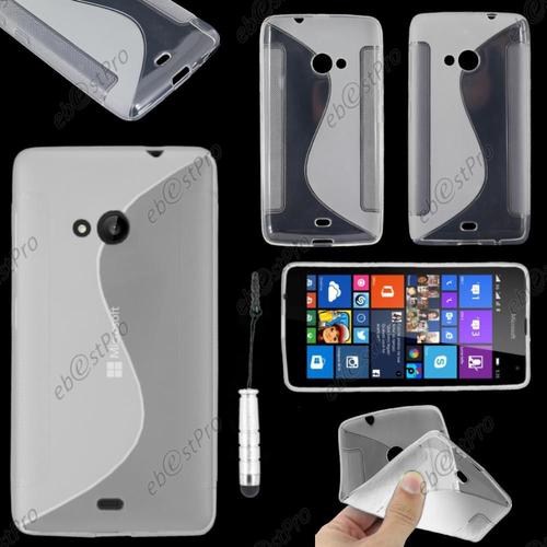 Ebeststar ® Housse Etui Coque Silicone Gel Motif S-Line Protection Souple Pour Microsoft Lumia 535, Couleur Transparent + Mini Stylet + Film Protection D'écran