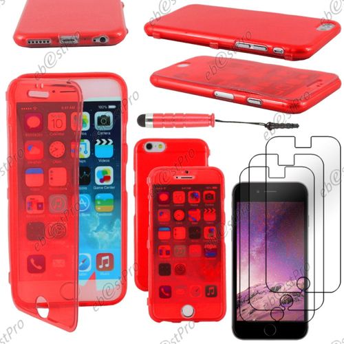 Ebeststar ® Housse Etui Coque Portefeuille Livre Silicone Gel Pour Apple Iphone 6 Plus Écran 5,5", Couleur Rouge + Mini Stylet 3 Film