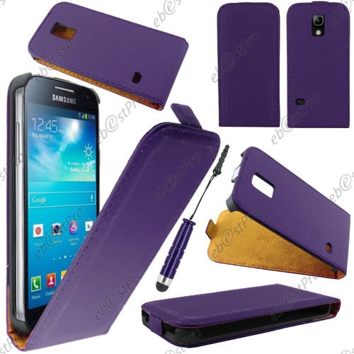 Ebeststar ® Housse Coque Etui En Pu Cuir À Rabat Ultra Fine (Slim Case) Pour Samsung Galaxy S5 Mini Sm-G800 G800f G800h, Couleur Violet + Mini Stylet + Film Protection D'écran