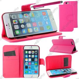 Ebeststar ® Housse Coque Etui Portefeuille Folio Book Livre Simili Cuir Pour Apple Iphone 6 Plus Écran 5,5", Couleur Rose + Stylet + Film Protection D'écran