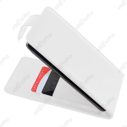 Ebeststar ® Housse Simili Cuir À Clapet Coque Etui Pour Galaxy S6 Sm-G920f, G920, Couleur Blanc + Stylet 3 Film