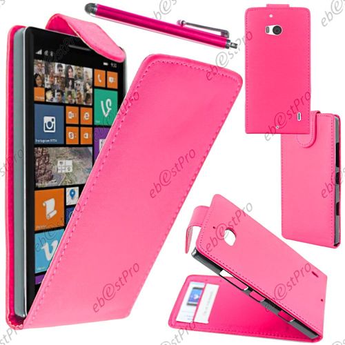 Ebeststar ® Housse Coque Etui Simili Cuir À Rabat Vertical Pour Nokia Lumia 930, Couleur Rose + Stylet + Film Protection D'écran