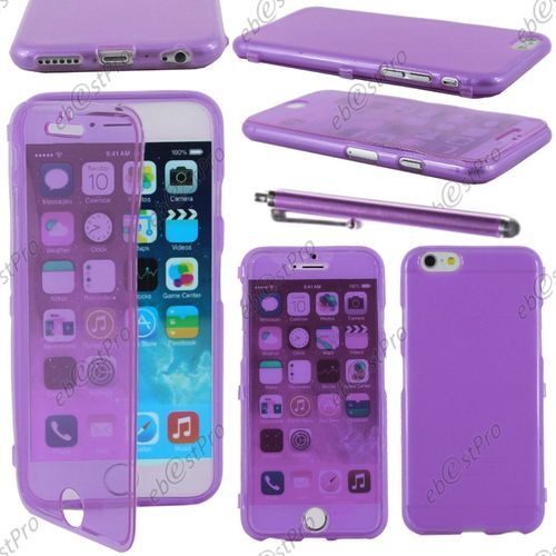 Ebeststar ® Housse Etui Coque Portefeuille Livre Silicone Gel Pour Apple Iphone 6 Écran 4,7", Couleur Violet + Stylet + Film Protection D'écran