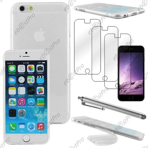 Ebeststar ® Housse Etui Coque Silicone Gel Tpu Souple Ultra Fine 0,5mm Pour Apple Iphone 6 Plus Écran 5,5", Couleur Transparent + Stylet 3 Film