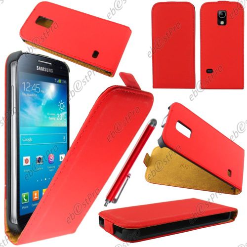 Ebeststar ® Housse Coque Etui En Pu Cuir À Rabat Ultra Fine (Slim Case) Pour Samsung Galaxy S5 Mini Sm-G800 G800f G800h, Couleur Rouge + Stylet + Film Protection D'écran