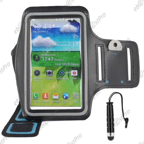 Ebeststar ® Brassard Sport Néoprène Housse Coque Etui De Protection Armband Case Pour Samsung Galaxy Note 4 N910f, Couleur Noir + Mini Stylet