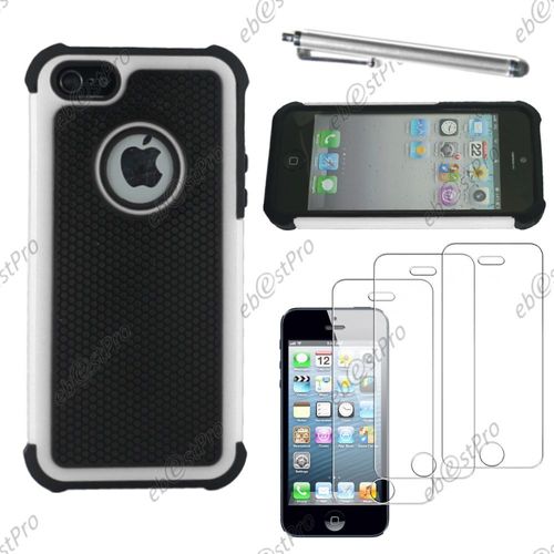 Ebeststar Coque Duo Bi Couches En Silicone Et Polycarbonate Etui Housse Pour Apple Iphone 5s 5 Couleur Stylet 3 Film Rakuten