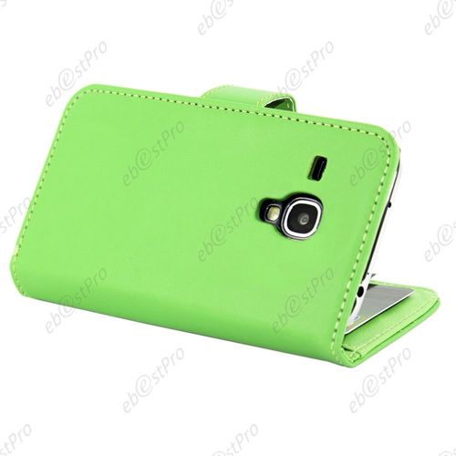 Ebeststar ® Housse Coque Etui Portefeuille Folio Book Livre Simili Cuir Pour Samsung Galaxy S3 Mini Gt-I8190, I8190n, Couleur Vert + Mini Stylet + Film Protection D'écran