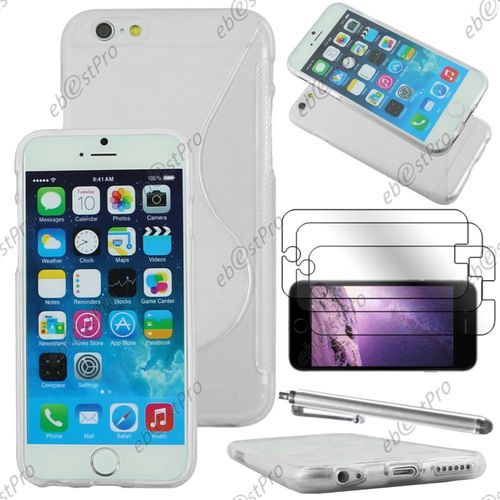 Ebeststar ® Housse Etui Coque Silicone Gel Motif S-Line Protection Souple Pour Apple Iphone 6 Plus Écran 5,5", Couleur Transparent + Stylet 3 Film