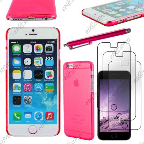 Ebeststar ® Coque Rigide Ultra Fine Crystale Polycarbonate Etui Housse Effet Transparent Pour Apple Iphone 6 Plus Écran 5,5", Couleur Rose + Stylet 3 Film